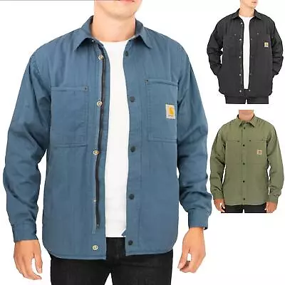 Buy Carhartt WIP Mens Shirt Jacket Skyler Zip Button Pockets Vertical Quilted Collar • 74.96£