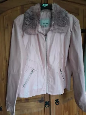 Buy Ladies Pink Leather Jacket 14 • 8.99£