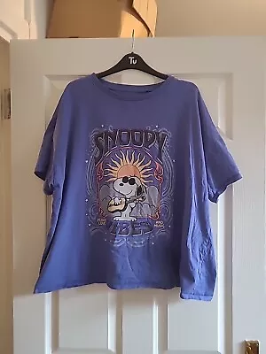 Buy  Size 24george Peanuts Snoopy 100% Cotton Purple T-shirt  • 4.05£