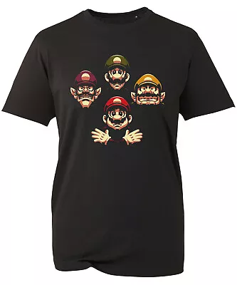 Buy Mario Luigi Bowser Wario Face Novelty T-Shirt, Funny Gamer Squad Gift Tee Top • 12.99£