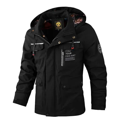 Buy Mens Windbreaker Jacket Outdoor Waterproof Sports Climbing Jacket Warm Coat UK • 24.59£