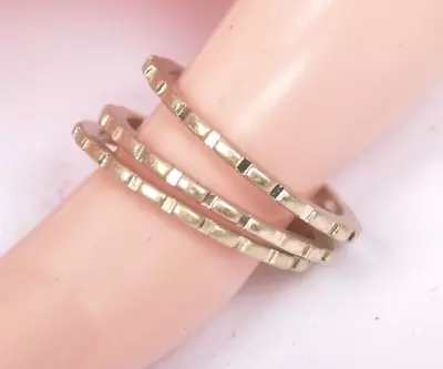 Buy Stunning Set Of 3 Golden Rings Size R UK Fashionable Gold Costume Jewellery Cool • 4.99£
