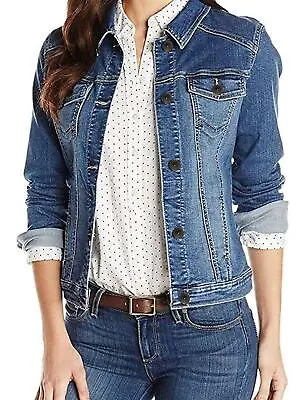 Buy Enzo Womens Denim Jacket Classic Button Up Casual Long Sleeve Stretch Jean Coat • 21.99£