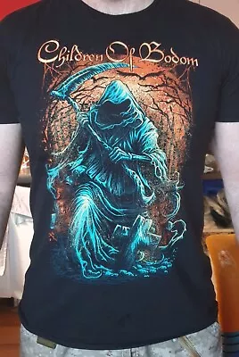 Buy Official Children Of Bodom T-shirt - Grim Reaper Theme, Size LARGE • 17£