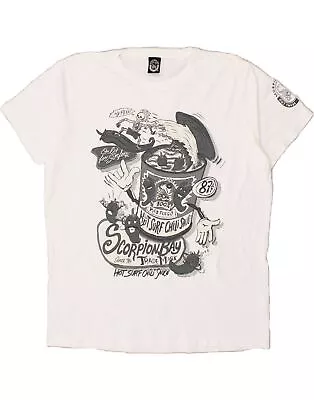 Buy SCORPION BAY Mens Graphic T-Shirt Top Large White Cotton BL46 • 13.95£