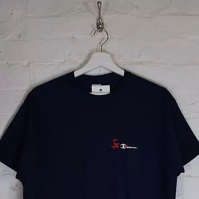 Buy MF Doom Champion Embroidered Navy Tee T-Shirt By Actual Fact  • 19.99£