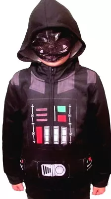Buy DISNEY Star Wars HOODIE Darth Vader Mesh Mask JACKET Fleece Lined | 3 4 5 6 Yrs • 8.99£