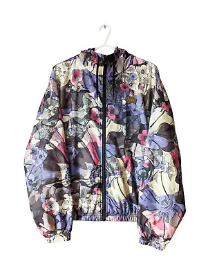 Buy Nike Windbreaker Jacket Womens Size Medium Cropped Hooded Multicoloured • 44.99£