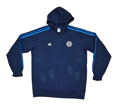 Buy Chelsea FC Adidas Football Hoodie Mens Large Hooded Top 2012 Blue Pullover • 24.99£