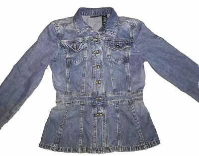 Buy DKNY Jeans Womens Jean Jacket Size Small Blue Denim Button Up Long Sleeve Size S • 15.42£