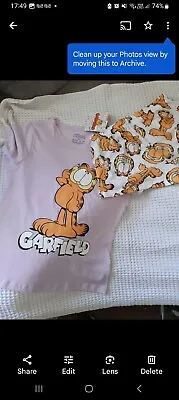 Buy Ladies Pyjamas Garfield Women T-Shirt Shorts Cotton PJs Primark XS 6/8 *Bnwt* • 11£