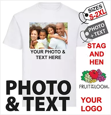 Buy Personalised T Shirt Custom Your Photo Logo Text Shirt Printed Stag Do Hen Party • 7.99£
