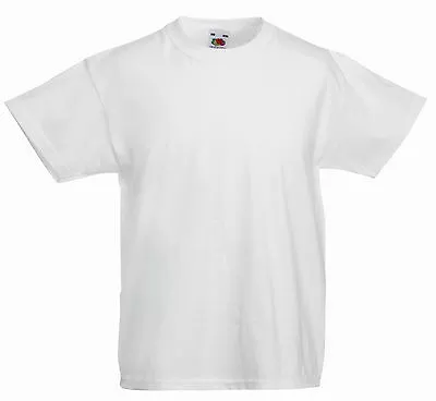 Buy 3 Pack Fruit Of The Loom Plain White Childs T Shirts All Sizes Ages 1-15 Years • 7.99£
