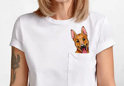 Buy German Shepherd Dog Middle Finger Pocket T-shirt Funny Gift Idea Christmas Gift • 18.94£