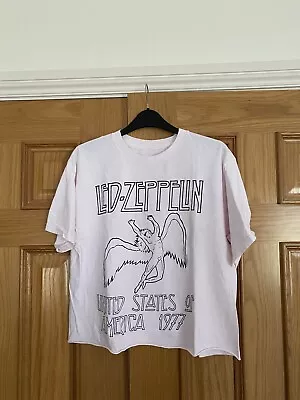Buy Brandy Melville Light Pink Led Zeppelin Graphic Print T-shirt, Size M, BNWOT • 10£