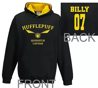 Buy Harry Potter Hoodie Quidditch Hoodie Top Jumper Personalised Hufflepuff Kids • 26.99£