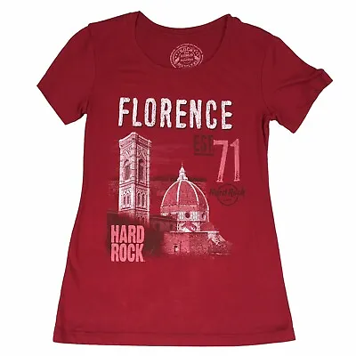 Buy Hard Rock Cafe Souvenir Tee Florence Italy Red Short Sleeve Cathedral  Small • 18.91£