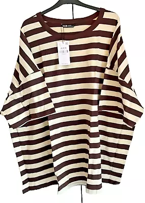 Buy Yours Plus Size 26/28 Oversize T Shirt. New With Tags. Brown/cream Stripes. • 5.13£