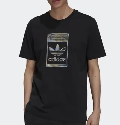 Buy Adidas Originals Camo Tee Mens - Trefoil Cotton T-Shirt Black - XL • 18.99£