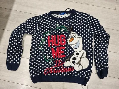 Buy Disney Olaf Christmas Jumper Xmas Hug Me Frozen Medium M • 9.99£