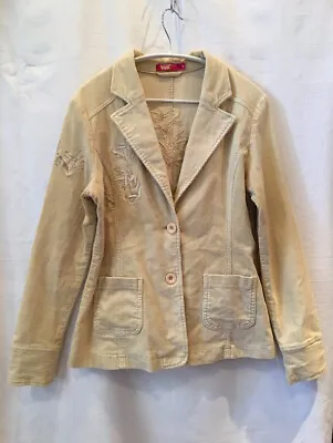 Buy Portobello Park Jacket 10-12 Beige Stretch Cotton Fine Embroidered Corduroy Fab! • 37.99£