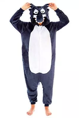 Buy Wolf Animal Onesiee Kigurumi Fancy Dress Costume Hoodie Pajamas Sleep Wear Gift • 17.99£