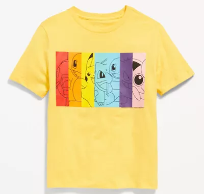 Buy NWT Old Navy Pokemon Graphic T-Shirt For Kids Youth Medium Size 8 Yellow • 15.27£