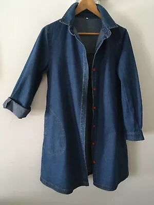 Buy Vintage Denim  Shirt Style  A-Line  Swing  Coat Jacket  Sized   Medium  10  - 12 • 16.50£