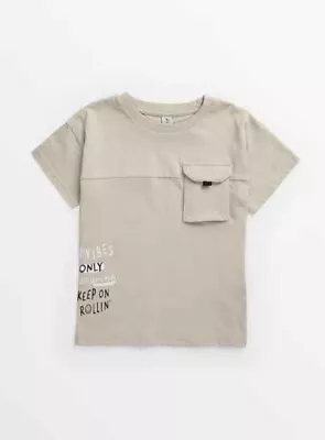 Buy Bnwt Boys Age 2-3  Yrs Stone Pocket Detail T Shirt • 0.99£