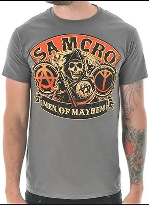 Buy Sons Of Anarchy Men Of Mayhem Gray T Shirt Tee Official Outerwear Samcro S 2xl  • 5£