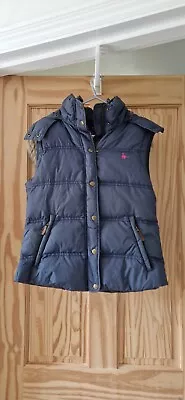 Buy Ladies Jack Wills Navy Padded Gilet With Detachable Faux Fur Hood  - Size 10. • 5£
