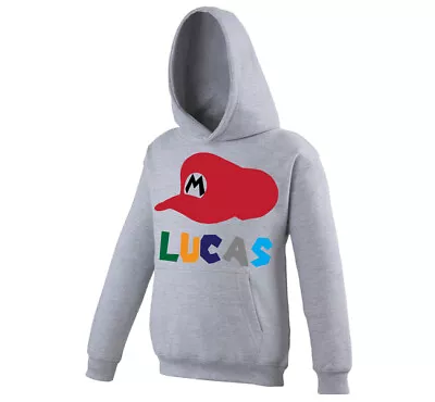 Buy Super Mario Cap Personalised Name Kids Boys Hoodies Clasic Hooded Sweatshirt • 20£