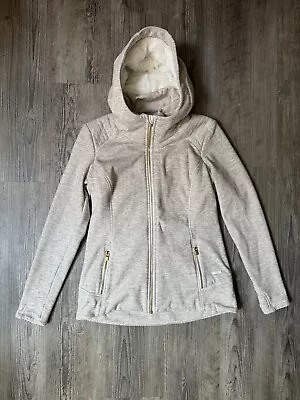 Buy Athleta Fuzzy Lined Zip Up Hooded Jacket Beige Size Medium- Women’s • 31.18£