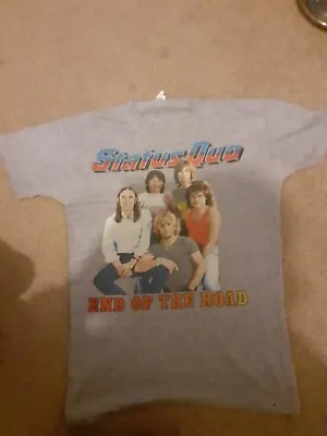 Buy Vintage Status Quo End Of The Road 1984 U.K. Tour T Shirt Grey  • 16£