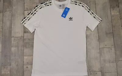 Buy Men's Adidas Originals White Camo Trim Crew Neck T Shirt XS • 22.99£