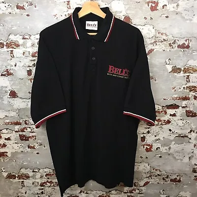 Buy Bells Whisky Polo T-shirt Size XL Black Embroided Vintage • 14.99£