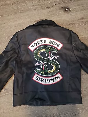 Buy Women  Biker Motorcycle Riverdale Southside Serpents  Faux Leather Jacket XS • 36.68£