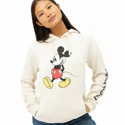 Buy Official Disney Ladies Mickey Mouse One & Only Hoodie  White Sizes S - XL • 24.99£