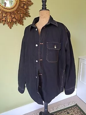 Buy Weekday Large Black Denim Fleece Lined Jacket • 25£