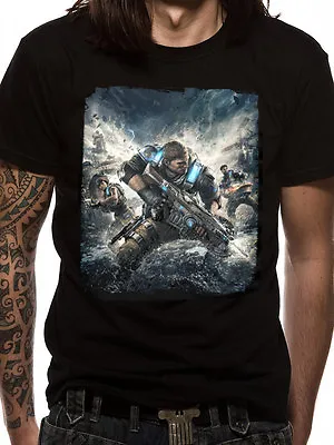Buy Official Gears Of War 4 Cover Print Black T-shirt (new) • 16.99£