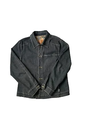 Buy Vintage Burberry Denim  Jacket Mens Large Black Nova Check Designer Casuals • 109.99£