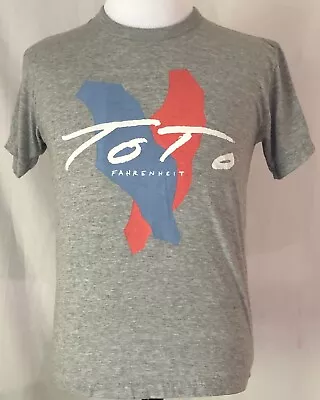 Buy Toto 1986 Fahrenheit Japan Tour Gray Shirt Vintage Original • 118.40£