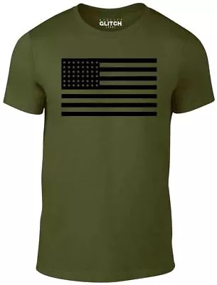 Buy Black US Flag T-Shirt - Funny T Shirt Retro America Fashion Military Marines USA • 12.99£