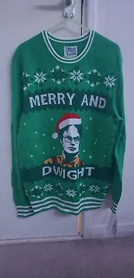 Buy The Office Mens Merry And Dwight Xmas Jumper, Small Size • 26£