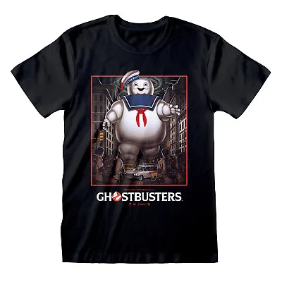 Buy Official Ghostbusters Stay Puft Marshmallow Man Movie Poster Print Black T-shirt • 14.99£