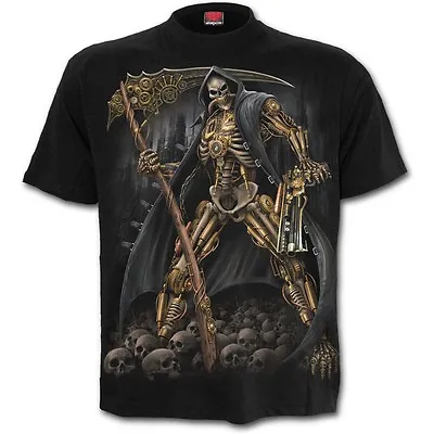 Buy Spiral STEAMPUNK SKELETON Short Sleeve T-Shirt, Rock, Biker, Skulls, Reaper • 14.45£