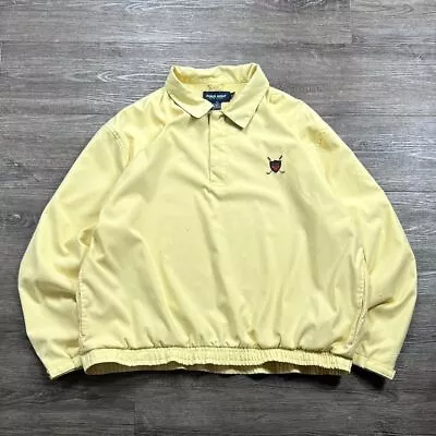 Buy Vintage Polo Golf Jacket Yellow Pullover Ralph Lauren Collared 90s Xtra Large XL • 20£
