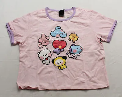 Buy BT21 Women's Plus Hot Topic Chibi Group Pastel Top LC7 Pink Size 1 (US:14-16) • 24.69£