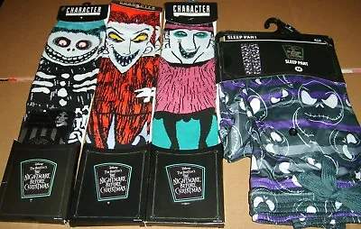 Buy Nightmare Before Christmas Pajamas Sleep Pants Wallet 3 Sock Gift Lot • 36.94£