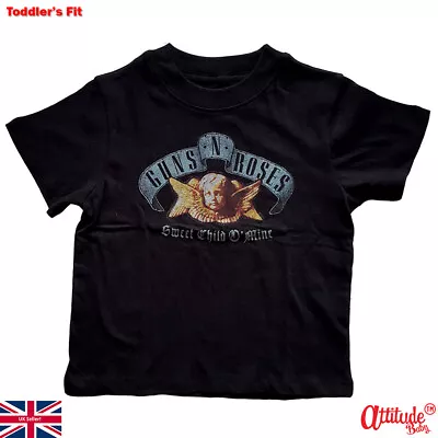 Buy Guns N Roses Toddler T Shirts-Official-Guns N Roses Sweet Child O Mine Blue Logo • 14£